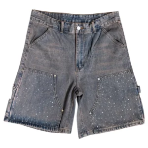 Stealth "Rust Washed" Rhinestone Jean Carpenter Shorts