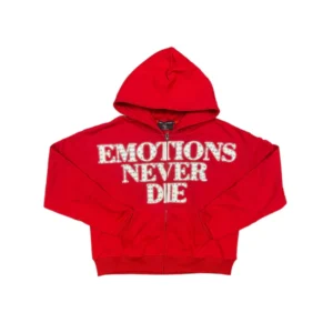 Mixed Emotions "End" Red Rhinestone Hoodie