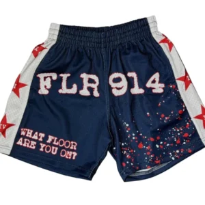 FLR 914 "USA Star" Navy Blue Mesh Shorts