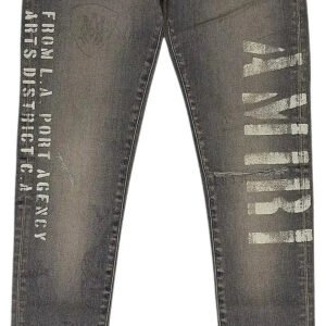 Amiri Military Stencil Skinny Jeans 'Grey'