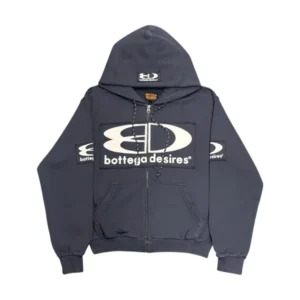 Bottega Desires Tech Blue Zip-Up Hoodie