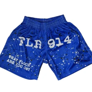 FLR 914 "Paint Splatter" Royal Blue Mesh Shorts