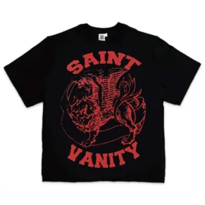 Saint Vanity Griffin Black Red T-Shirt