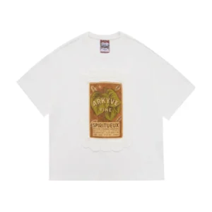 Arkyve "Crochet Wine Label" White T-Shirt