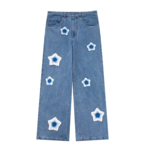 Arkyve "Blue Star" Crotchet Denim Jeans