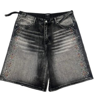 HMDD H-Star Crystal Jean Shorts
