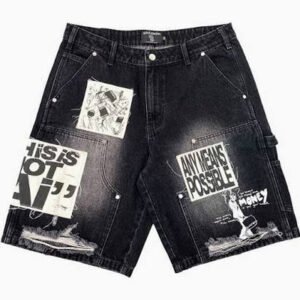Mixed Emotions "Ai" Black Denim Shorts