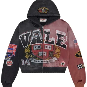 Vale "Two Face" Red/Black Zip Up Hoodie