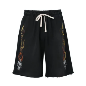 Lost Intricacy "Empire Flame" Cotton Shorts