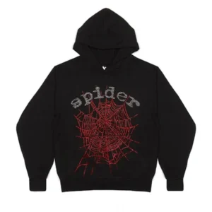 Spider Worldwide Black/Red Rhinestone Hoodie