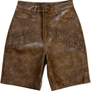 Bottega Desires "Leather" Brown Shorts