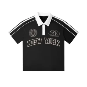A New York Day "New York" Collared Shirt (Black)