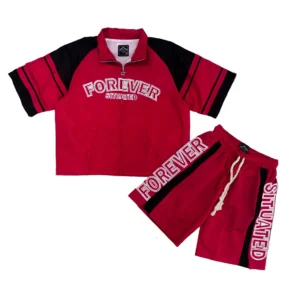Forever Situated Shorts Track Set (Red)